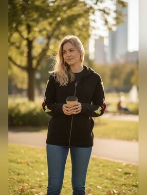 TORRID Betsey Johnson Zip-Up Hoodie Sweater - Love Black. Size 3X.